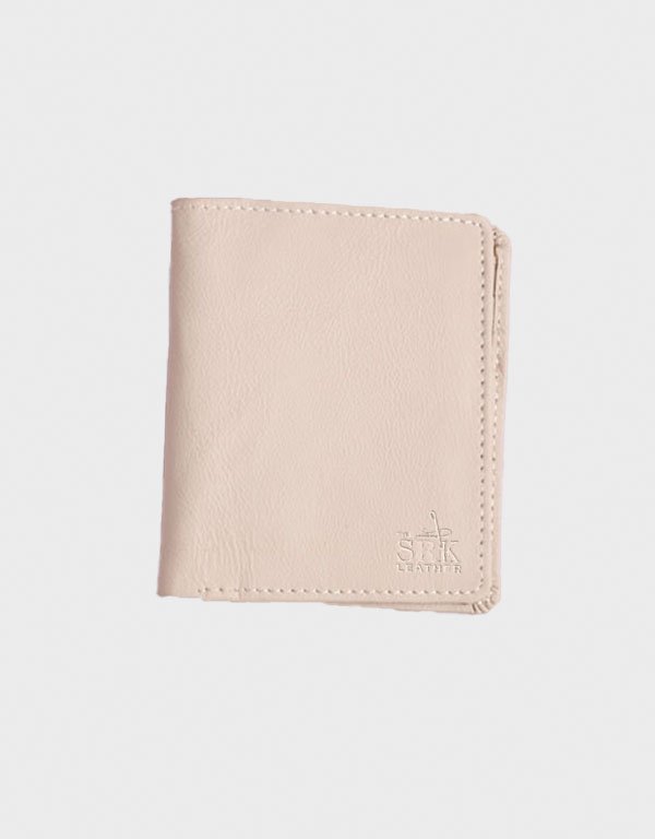 bi fold off white color wallet