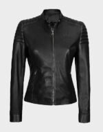 black biker leather jacket