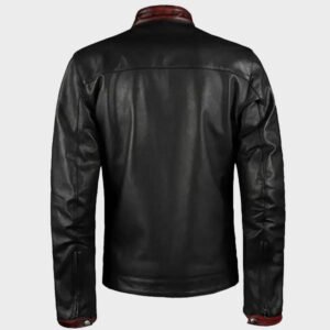 black & red biker leather jacket mens