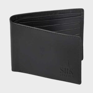 black simple leather wallet for mens