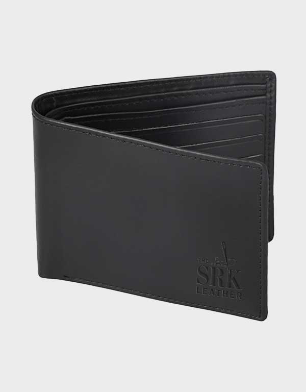 black simple leather wallet for mens