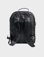 classic black leather backpack