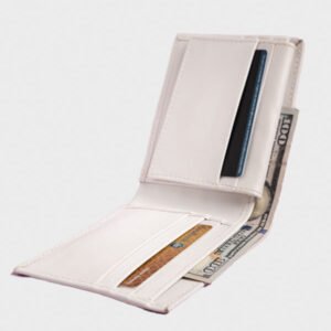 classic white leather wallet for mens