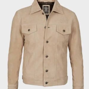 fernando camel suede trucker jacket men