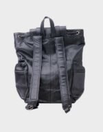 laptop office bag black leather backpack