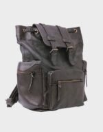 leather backpack travel laptop office bag brown