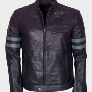 men genuine lambskin motorcycle leather jacket