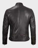 men rub off leather biker jacket