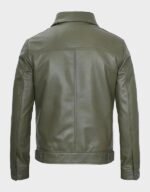 men military green leather jacket