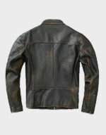 mens biker vintage cafe racer distressed jacket brown