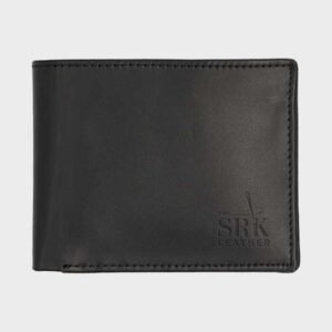 mens black simple leather wallet