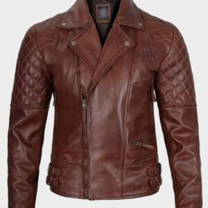 mens cognac motorcycle leather jacket