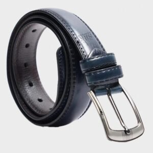 mens dark blue leather belt