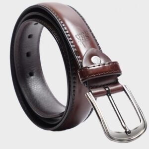 mens dark brown leather belt