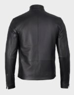 mens premium cafe racer leather jacket black