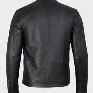 mens premium cafe racer leather jacket black