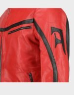 mens red bikers leather jacket