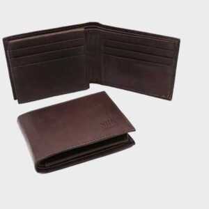 pure genuine brown leather wallet