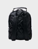 quilted black leather backpack