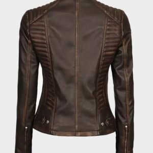 rachel womens slim fit leather jacket ruboff brown