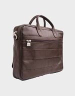 the dark brown leather breifcase bag