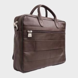 the dark brown leather breifcase bag