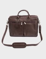 the leather breifcase bag dark brown