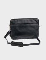 the sleek slim leather laptop bag black