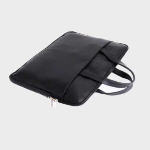 the ultra slim leather black laptop bag