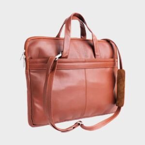 the ultra slim tan brown leather laptop bag