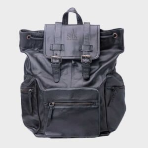 travel laptop office bag black leather backpack