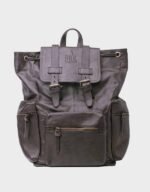 travel laptop office bag brown leather backpack