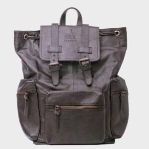 travel laptop office bag brown leather backpack