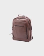 unisex classic tan leather backpack