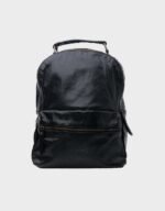 unisex premium quilted black leather backpack