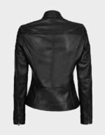 women black leather jacket