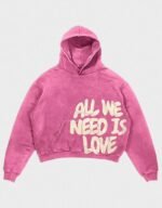 all we need is love pink hoodie