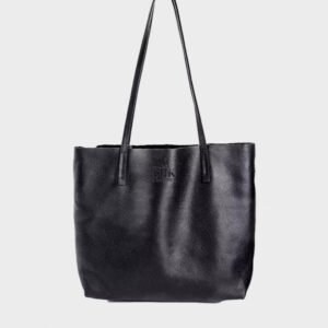 black full grain leather bag