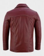 brad pitt fight club dark red film leather jacket