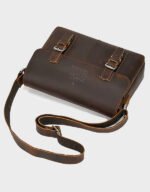 brown leather hand and shoulder bag for men