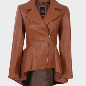 cognac brown leather jacket