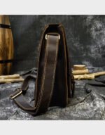 dark brown leather briefcases laptop bag for men