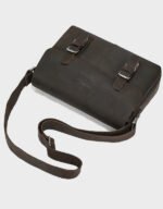 dark brown leather handbag for men