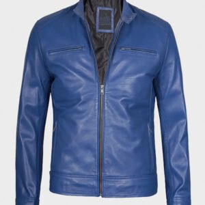 dodge blue racer leather jacket