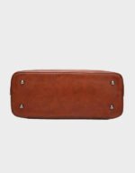 double strap shoulder leather bag