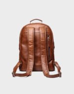 full grain vintage brown leather backpack