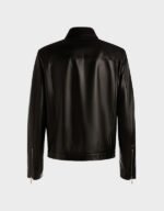 men bomber black leather jacket