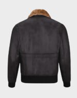 men brown leather bomber jacket with fur collar