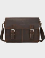 men brown leather handbag