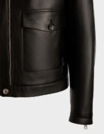 men designer leather jacket black